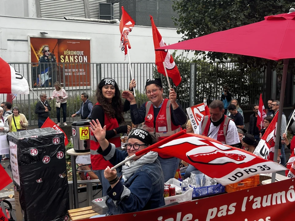 Photo de militantes en manifestation
