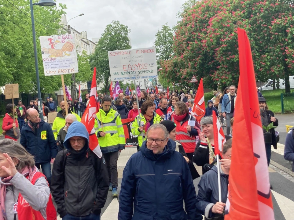 Photo de la mobilisation contre la fermeture de la plateforme easydis
